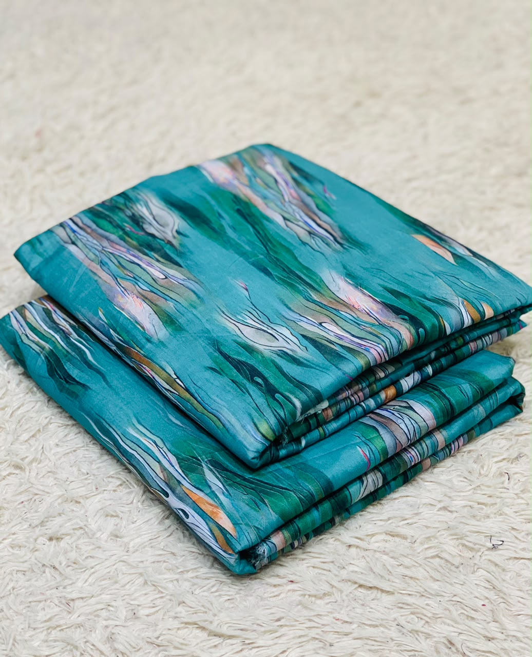 003 - Aqua Teal & Emerald Wave - Shifa Zahra - Classic Lawn