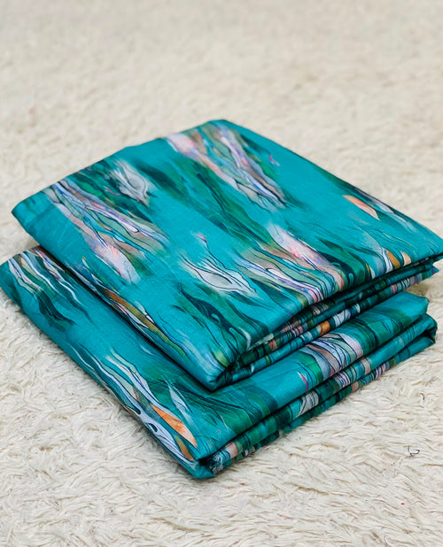 003 - Aqua Teal & Emerald Wave - Shifa Zahra - Classic Lawn