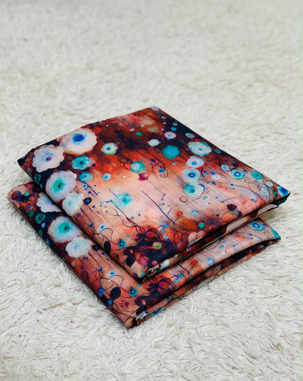 010 - Terracotta Rust & Teal Mosaic - Shifa Zahra - Classic Lawn