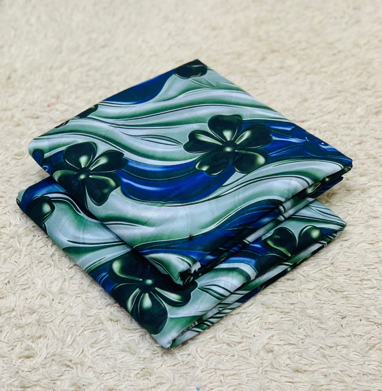 011 - Emerald Green & Cobalt Wave - Shifa Zahra - Classic Lawn