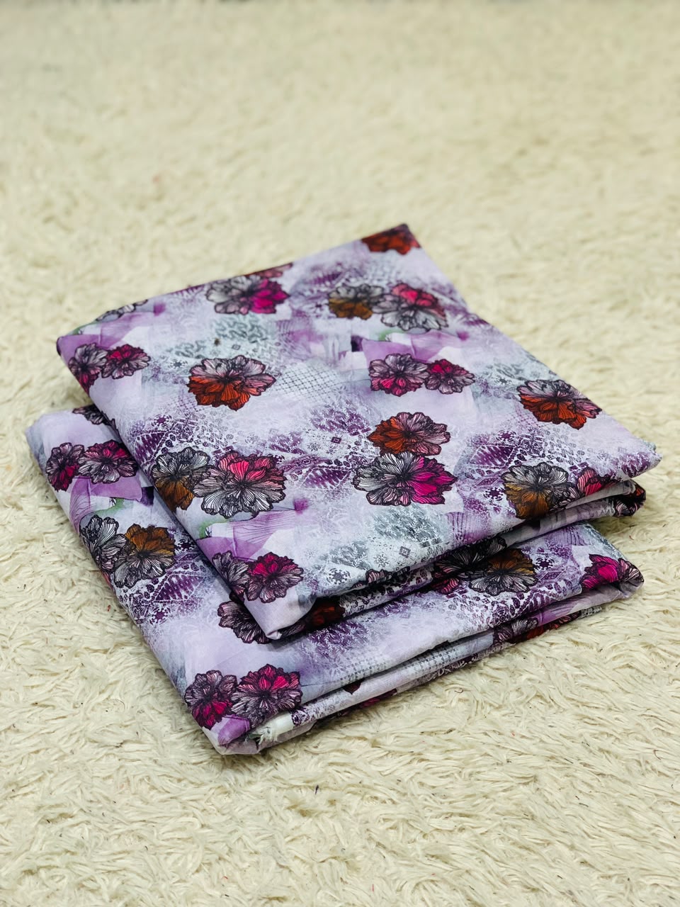 015 - Soft Lilac & Crimson Bloom - Shifa Zahra - Classic Lawn