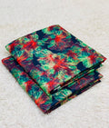 019 - Dark Teal & Coral Hibiscus - Shifa Zahra - Classic Lawn