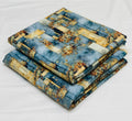 028 - Steel Blue & Ocher Abstract - Shifa Zahra - Classic Lawn
