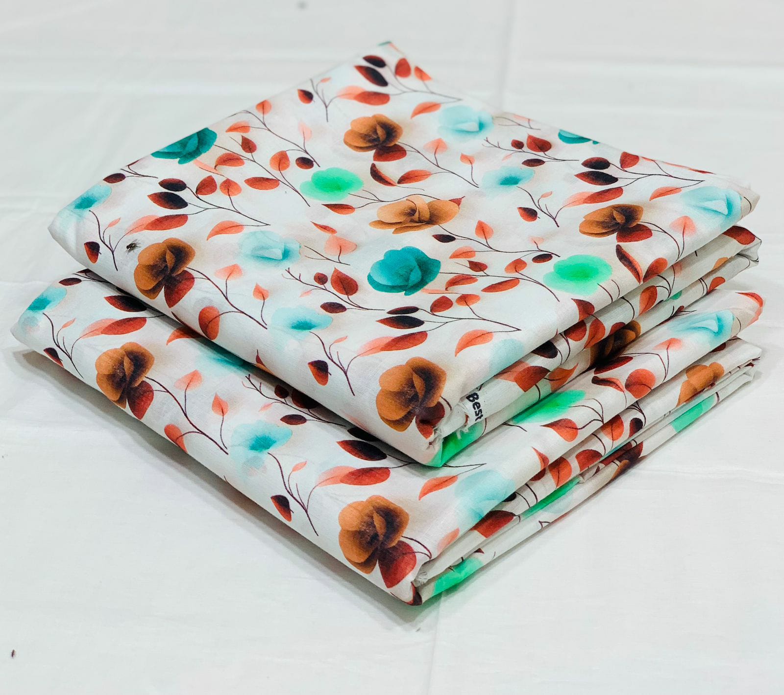 030 - Pearl White & Rust Floral Vines - Shifa Zahra - Classic Lawn