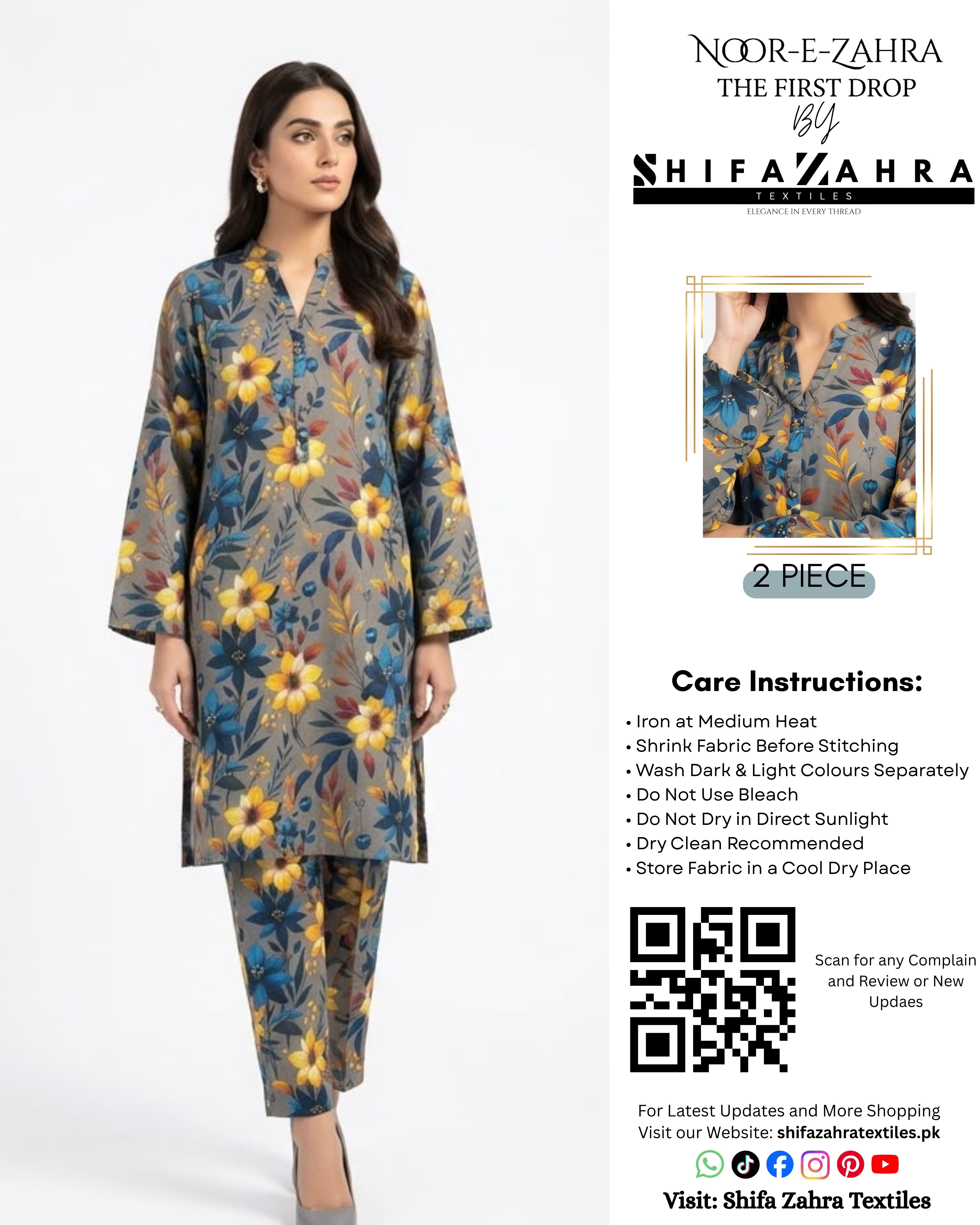 Article 007 – Slate Grey Floral 2-Piece Set