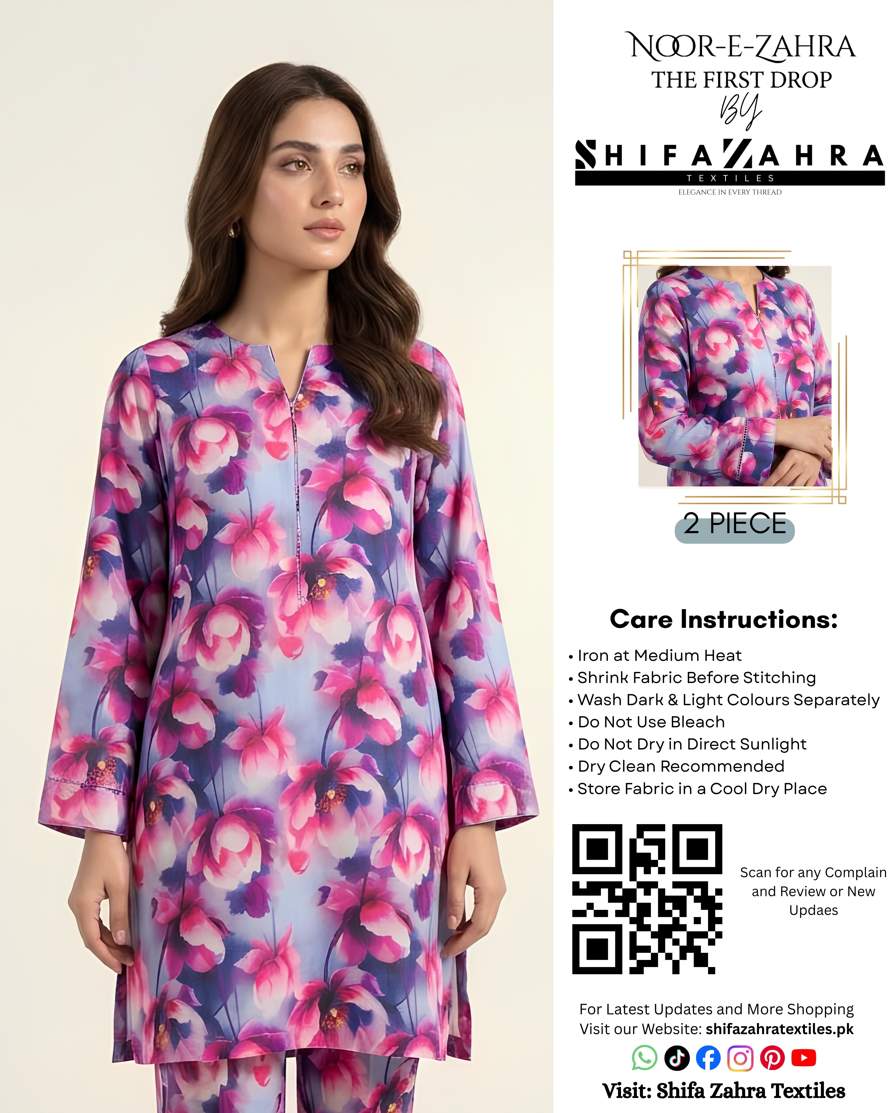 Article 012 – Periwinkle Blue Floral 2-Piece Set