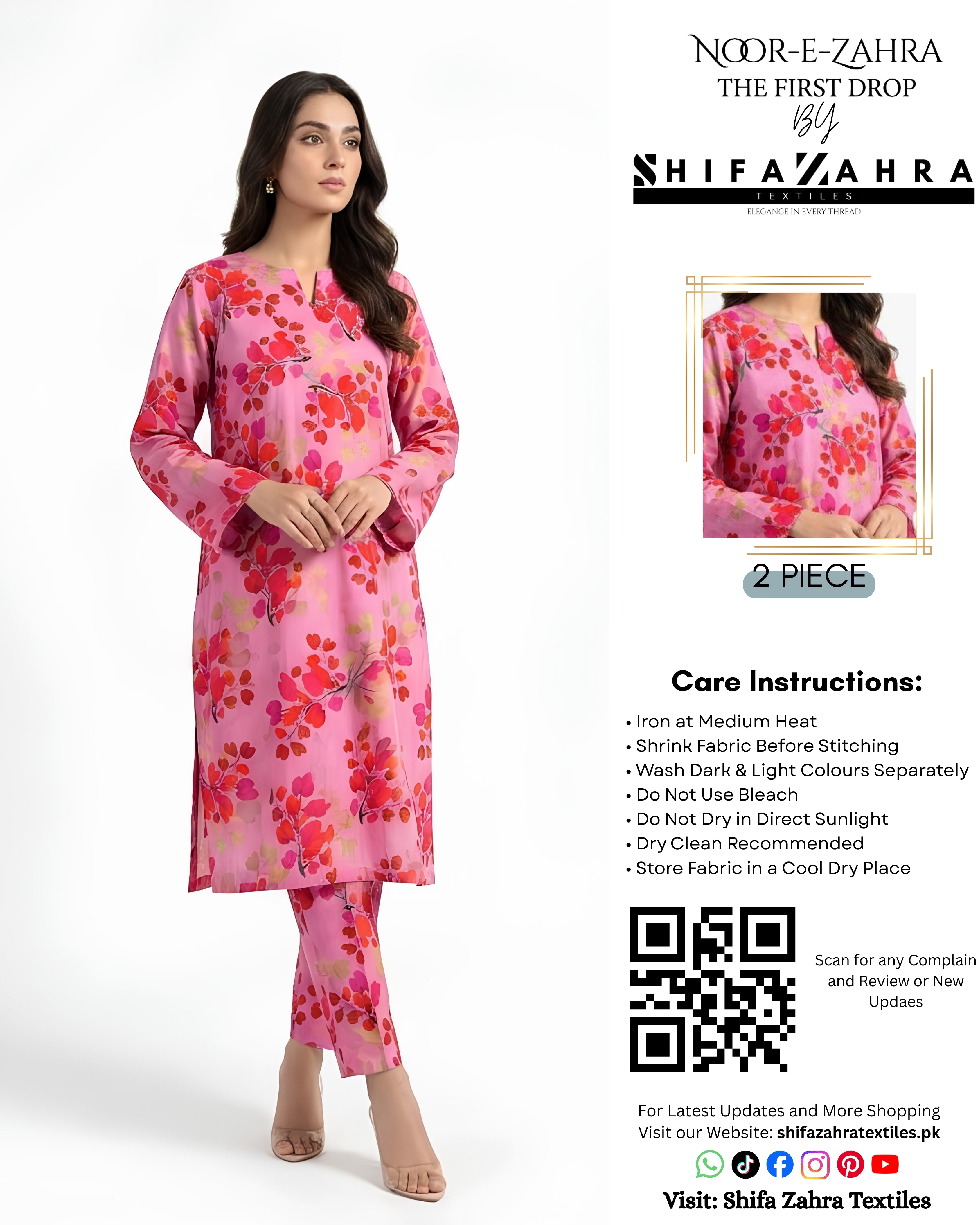 Article 014 – Rose Pink Floral 2-Piece Se