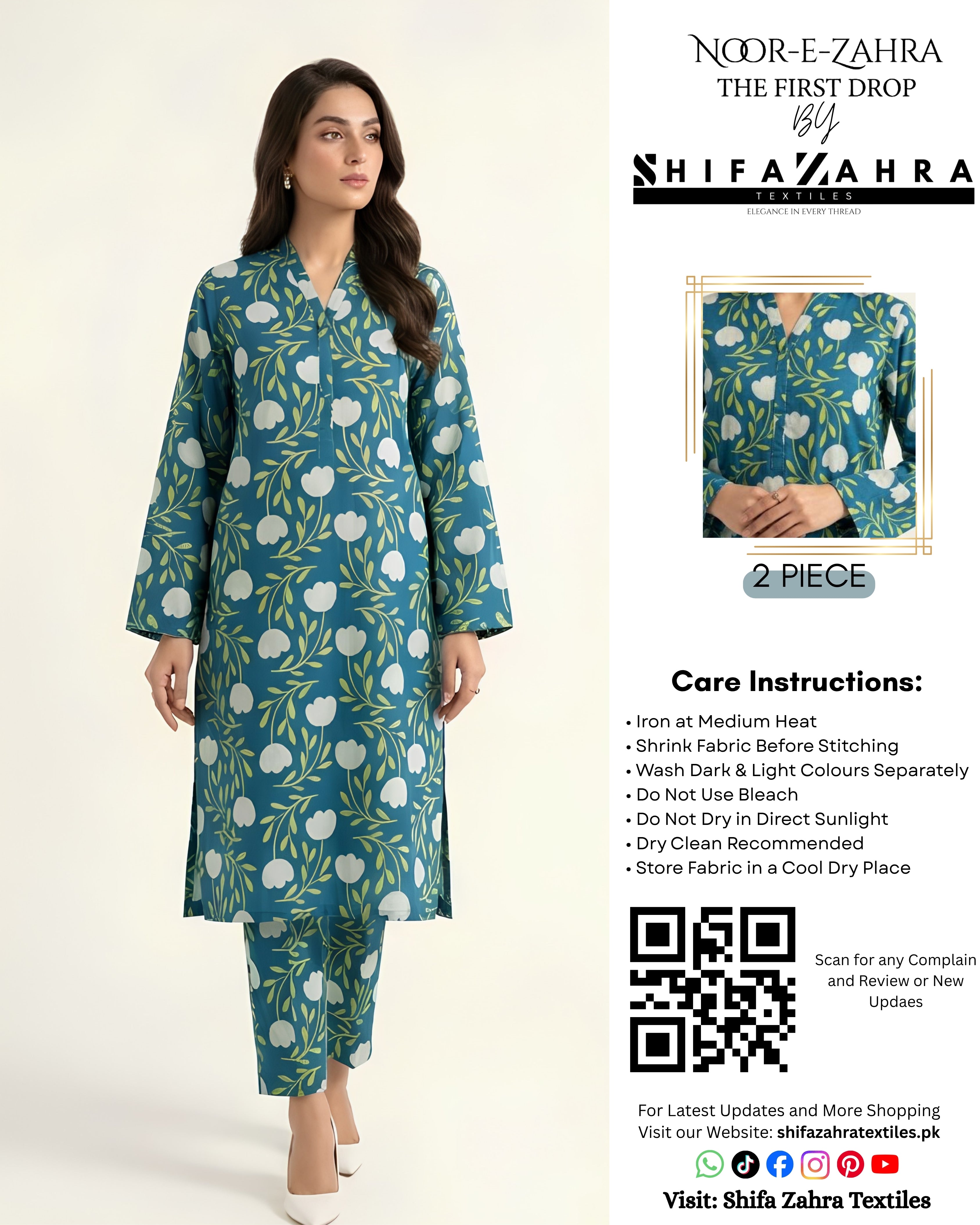 Article 015 – Ocean Teal Floral 2-Piece Set