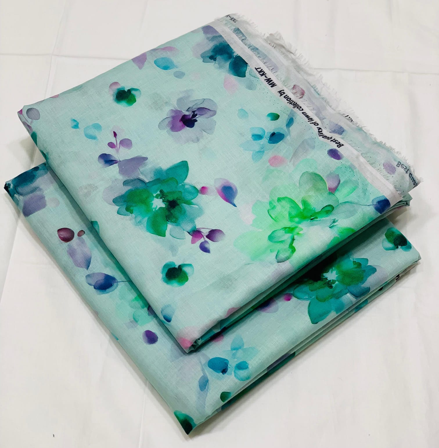 029 - Seafoam Mint & Watercolor Floral - Shifa Zahra - Classic Lawn