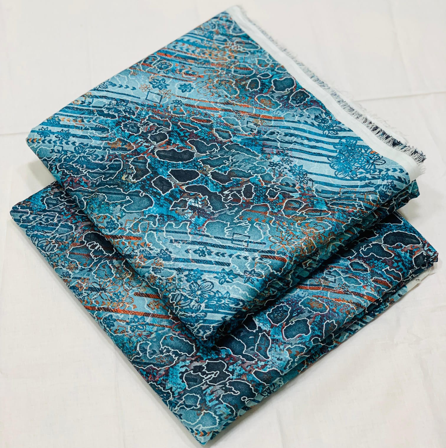 033 - Teal Blue & Intricate Mosaic - Shifa Zahra - Classic Lawn