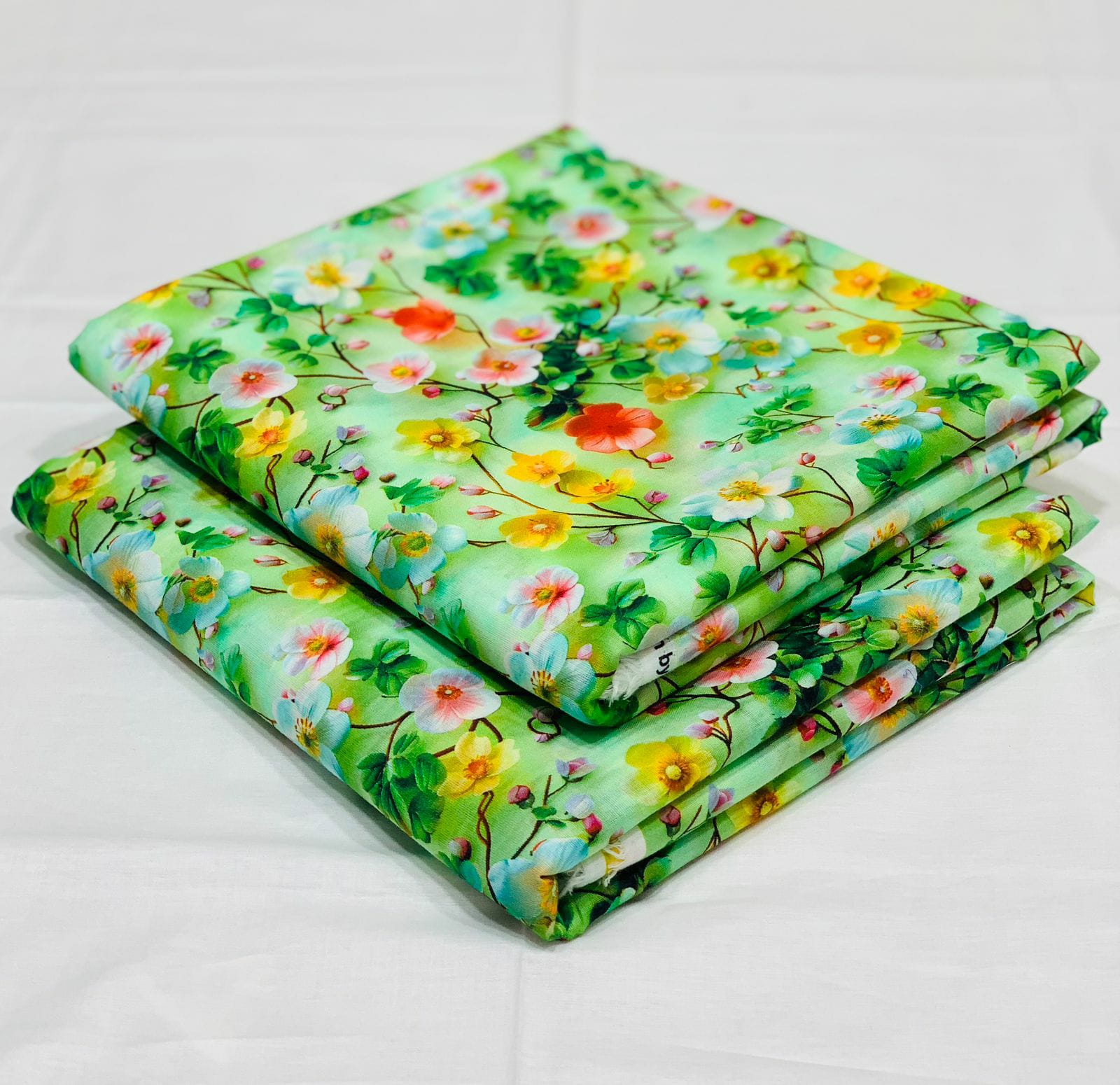 034 - Lime Green & Wildflower Blossom - Shifa Zahra - Classic Lawn